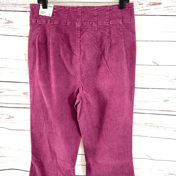 Free People Pants 32 Plum We the Free Jayde Cord High Rise Flare Corduroy - Picture 5 of 15